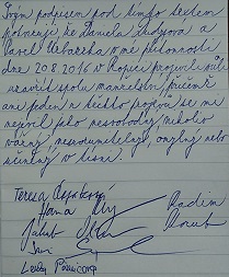 Hand-written wedding contract (Czech)