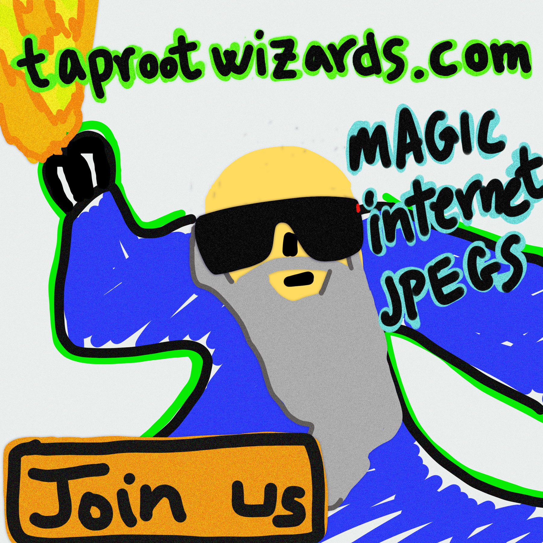Taproot Wizards launch inscription ("Magic internet JPEGs")