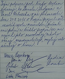 Hand-written wedding contract (Czech)
