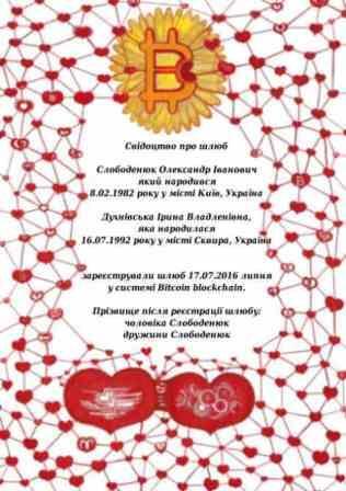 Bitcoin love certificate (Cyrillic)
